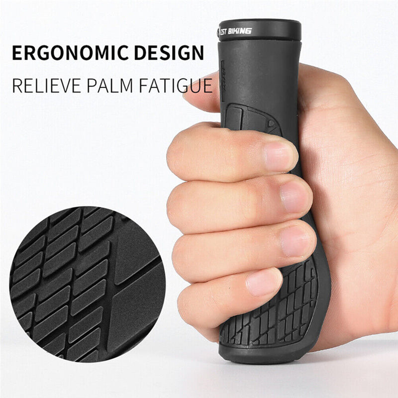 WEST BIKING Bicycle Handlebar Cover Rubber MTB Anti-slip Lock Grips (Black)