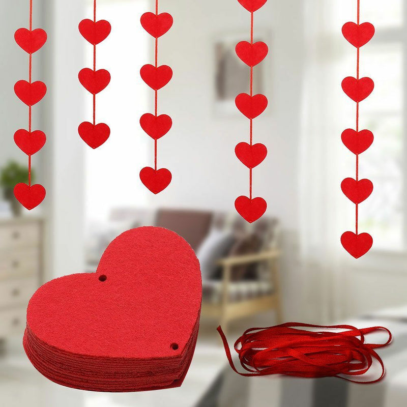String Room Layout Decorations Red Hearts Garland Wedding Anniversary Garland