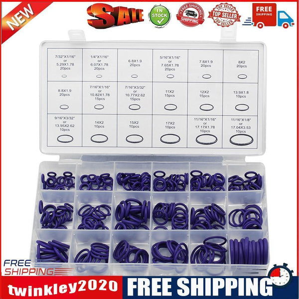 270pcs Assorted Air Conditioning Seal O-ring R22 R134a Rubber Gasket Purple