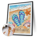 Beach Slippers Oil Paint By Numbers DIY Canvas Wall Art Picture Craft Home De