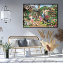 Full Embroidery Kits Flower Shop 11CT Stamped Needlework Home Decoration Art