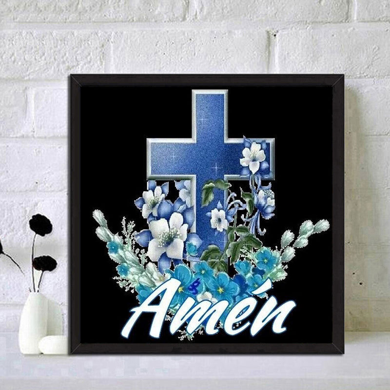 5D DIY Diamond Painting Full Round Drill Flower Cross Wall Decor Rhinestone Art