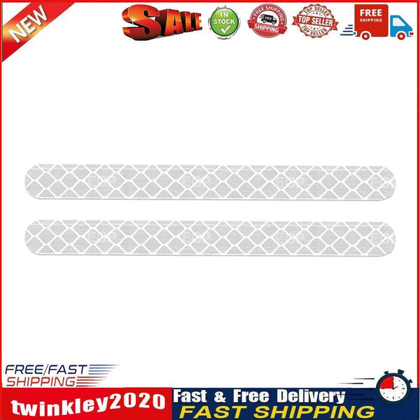 2x Car Reflector Stickers Rearview Mirror Reflective Warning Tape (White) Newly