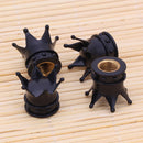 4pcs Universal Crown Style Car Tire Air Valve Stem Caps Dust Covers (Black)