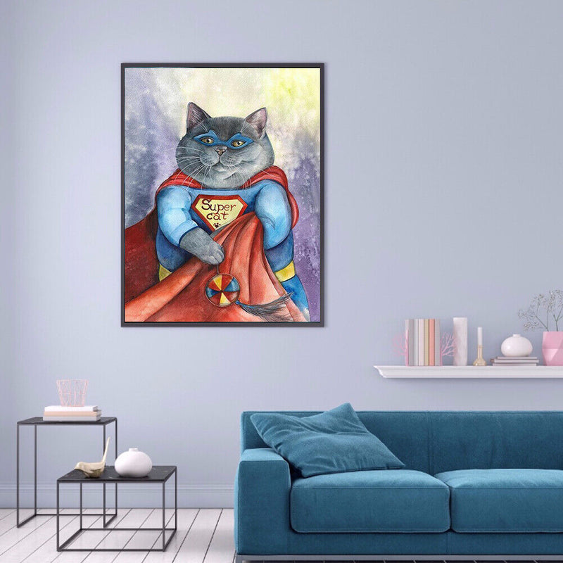 5D DIY Diamond Painting cat Full Round Rhinestones Mosaic Decor