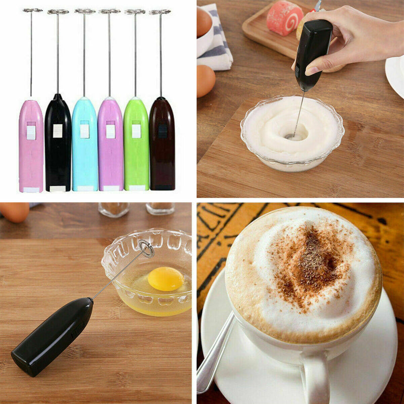 Handheld Coffee Latte Hot Chocolate Milk Frother Whisk Frothy Blend Whisker Tool