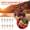10x 1/4 inch Motorcycle Inline Gas Fuel Filter for ATV UTV Snowmobil Universal