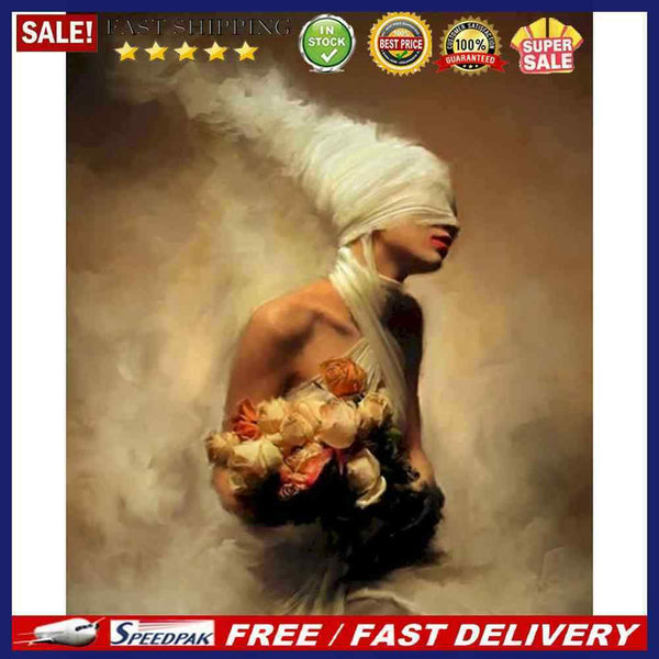 Smoke Girl Oil Paint By Numbers DIY Handpainted on Canvas Wall Art Decorati