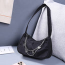 Fashion Women Pure Color Butterfly Chain Underarm Bag Hobos Handbag (Black)