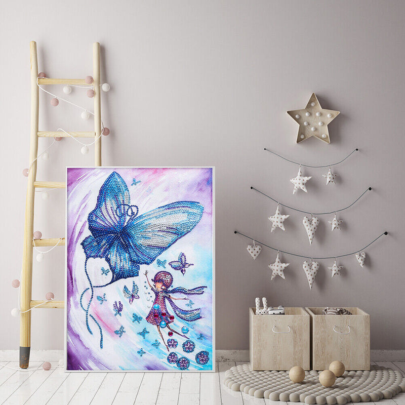 5D Crystal Drill Diamond Painting DIY Mosaic Kits (DZ516 Butterfly Girl)