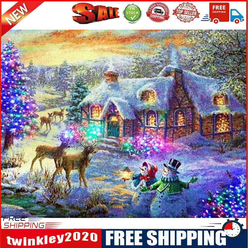 Snowman 5D Full Square Drill Diamond Painting DIY Christmas Decor Kids Gift