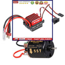 External Carbon Brush F540 Brushed Motor with 60A ESC for 1/10 RC Off-Road