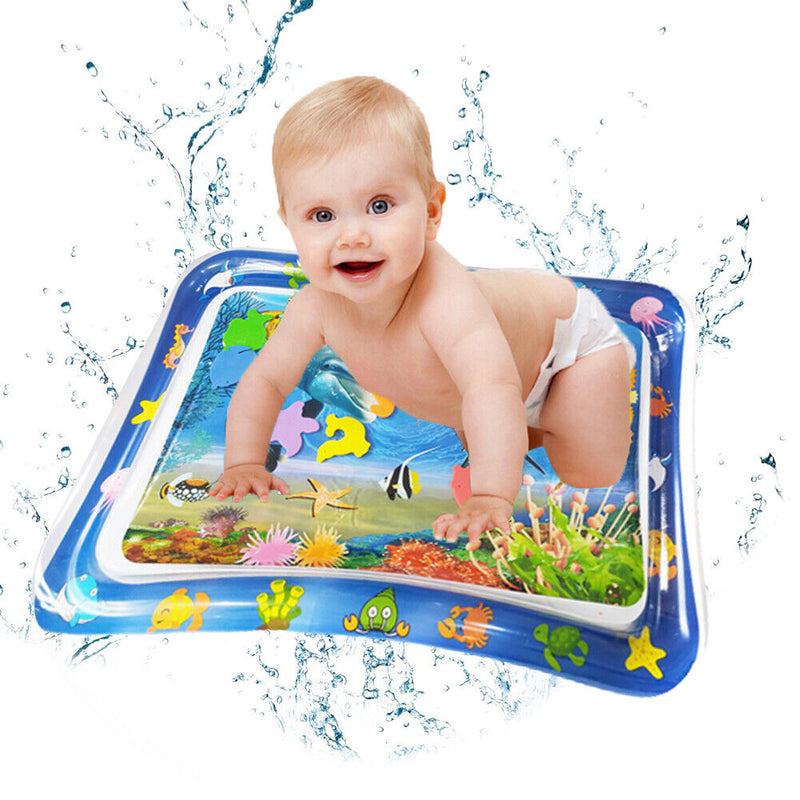 Inflatable Baby Pat Mat Fun Early Education Water Play Mat (Square Ocean) Newly
