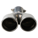 Stainless Steel Bent Dual Exhaust Tip Bolt-on Rolled Edge Slant Cut 76mm In