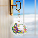 2pcs 5D Diamond Painting Keyring DIY Round Keychain Bag Pendant (YSK205)