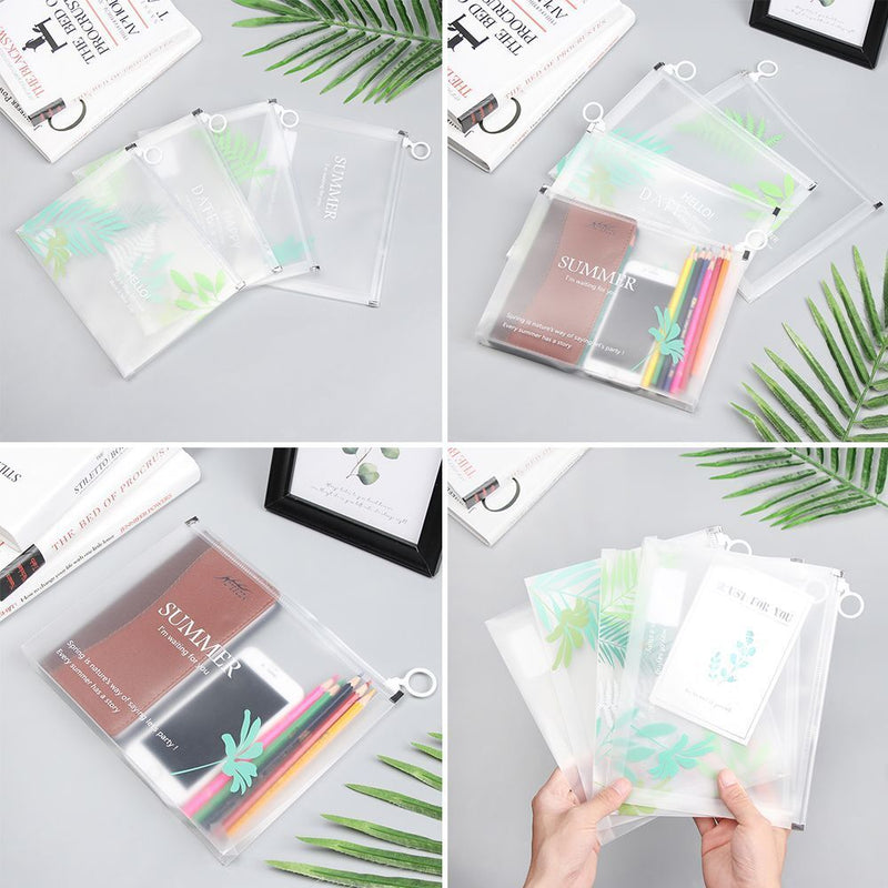 zipper Waterproof Pencil Case Paper Holder Transparent Document Bag File Folder