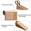 Leather Band Beech Durable Non-Slip Wooden Door Wedges Soild Door Stopper