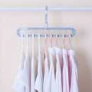 Clothes Wardrobe Hanger Hook Clothing Hanging Rack Shelf Organizer (Blue) Newly