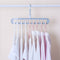 Clothes Wardrobe Hanger Hook Clothing Hanging Rack Shelf Organizer (Blue) Newly