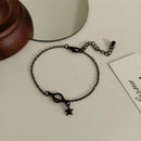 Fashion Black Gothic Punk Stars Planet Bracelet Adjustable