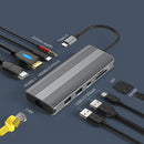 3.0 Gigabit Ethernet USB Type-C Hub 8K Dual HDMI Docking Station For Laptop PC