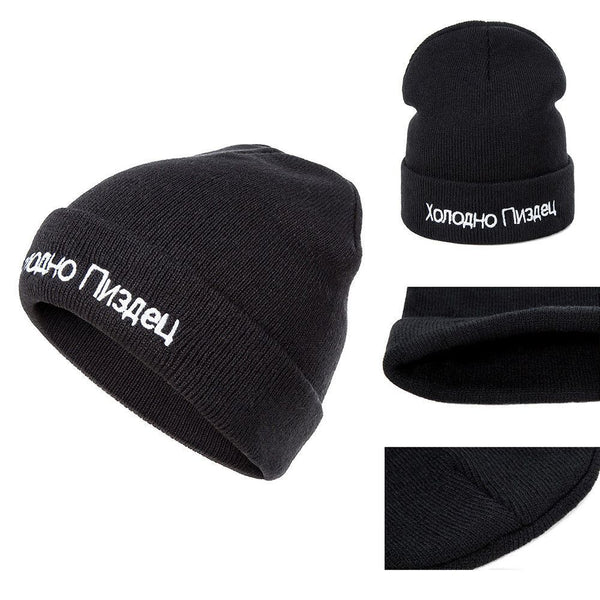 Embroidery Letter Soft Warm Man Woman Ski Caps Beanies Hat Winter Cap Knit