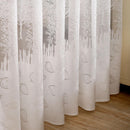 Leaf Print Tulle Voile Curtains Window Door Curtain for Living Room (White)