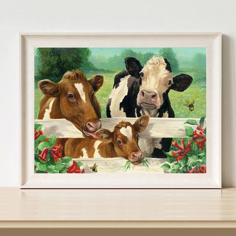 DIY Cattle Frameless Oil Paint by Numbers Drawing on Canvas Pictures Home D