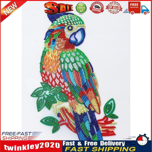 Diamond Painting 5D DIY Parrot Crystal Special Shape Room Wall Art (T087) Newly