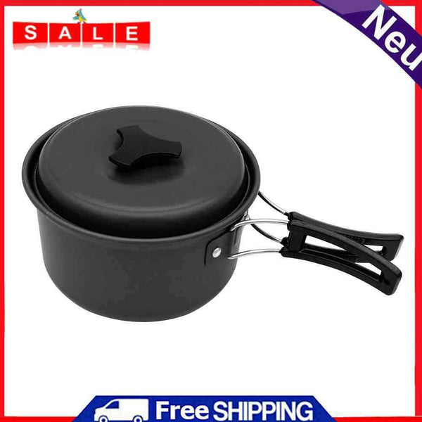 Hiking Outdoor Picnic Tableware Pot Aluminum Camping Cooking Cookware Utensils
