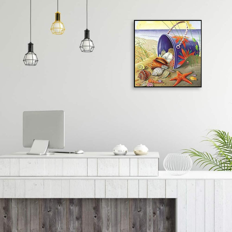Shell Sea-star Frameless DIY Oil Paint by Numbers Kit Hand Painted Artwork