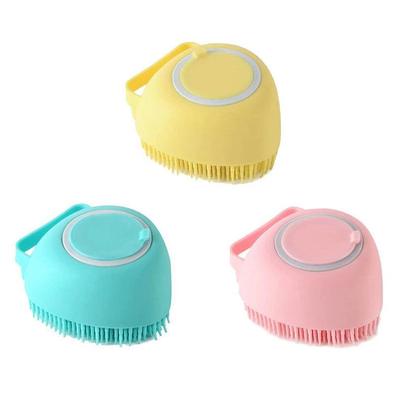 Soft Pet Dog Bath Shower Shampoo Brush SPA Massage Clean Scrubber (Pink)