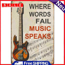 Guitar Retro Metal Plate Tin Sign for Bar Pub Club Cafe Wall Poster Home Decor