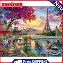 Riverside Tower Oil Paint By Numbers Kits DIY Handpainted on Canvas Wall Picture