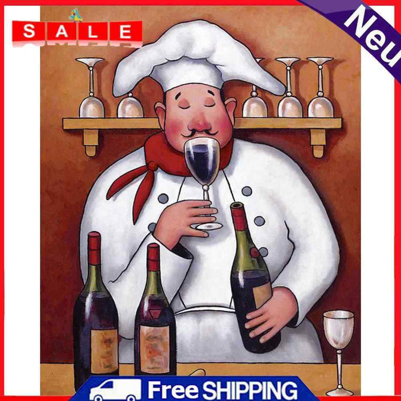 Oil Paint By Numbers Cook Frameless Picture Craft Kits for Home Living Room