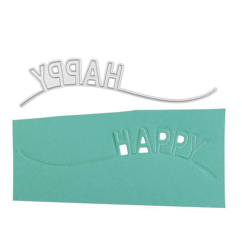 Happy Christmas Metal Punch Stencil for DIY Scrapbooking Photo Album Card Bast