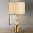 Lighting Glass Lampshade Room Bedroom Bedside Table Lamp Art Modern Amber Color