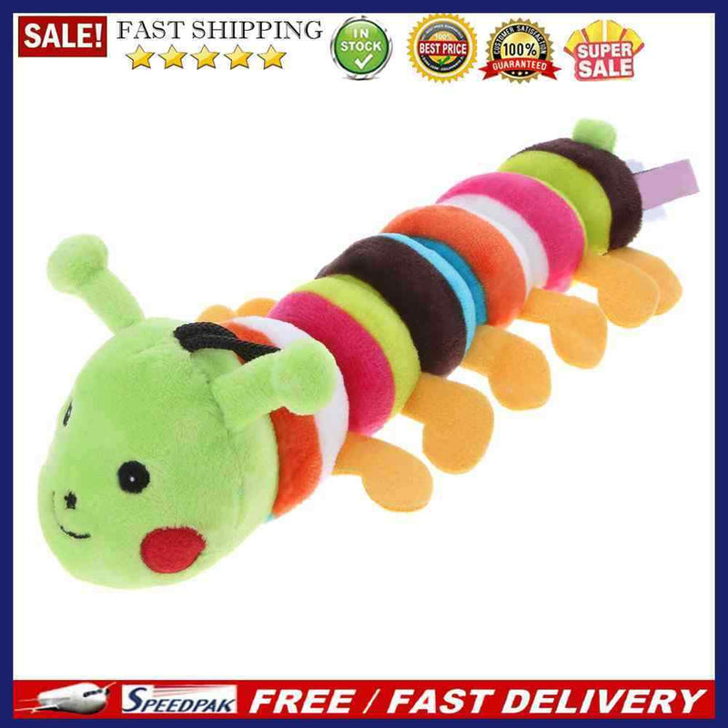 Pets Toys Cute Longworm Shape Plush Sound Squeaker Chew Bite Toys(Green)