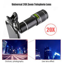 Universal 20X Zoom Telephoto Lens External Mobile Phone Camera Lens w/Clip Newly