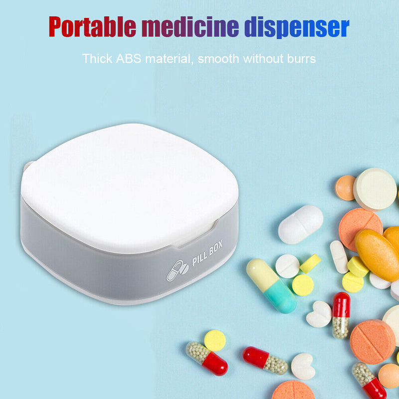 Portable Mini Pill Box Tablet Medicine Dispenser Case Organizer (Grey)