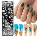 Stencils Leaf Polish Printing Stamping Plates Flowers Nail Templates Abstract