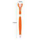 Three Sided Pet Toothbrush Dog Soft Brush Bad Breath Tartar Tool (Orange)