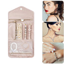 Jewelry Storage Bag Foldable Jewelry Case Durable Polyester Handbag (Pink)