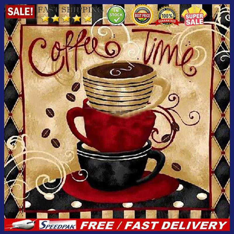Retro Coffee Frameless Picture Oil Paint By Numbers Hand Painted Picture De