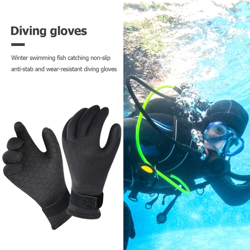 3mm Neoprene Scuba Snorkeling Gloves Non Slip Diving Winter Swim Glove (M) Newly
