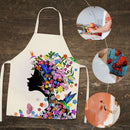 Flower Girl Print Kitchen Linen Apron Waterproof Household Cleaning Home Bibs