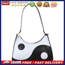 Fashion Black White Hit Color Women Handbag PU Leather Tai Chi Yin Yang Totes