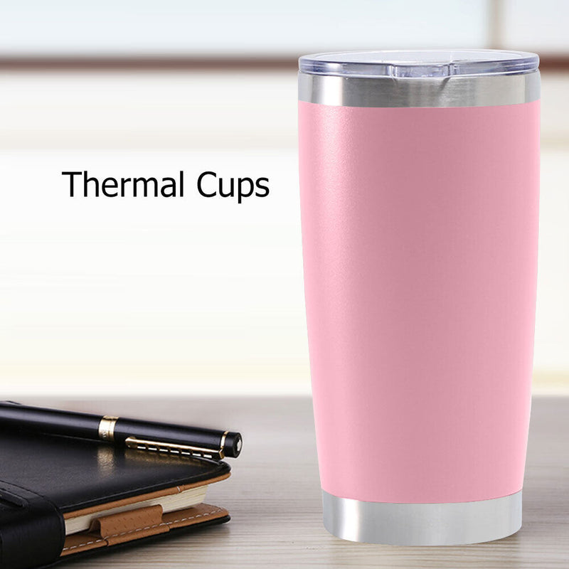 Thermal Car Mug Cup Stainless Coffee Vacuum Insulated Water Bottle (Pink)