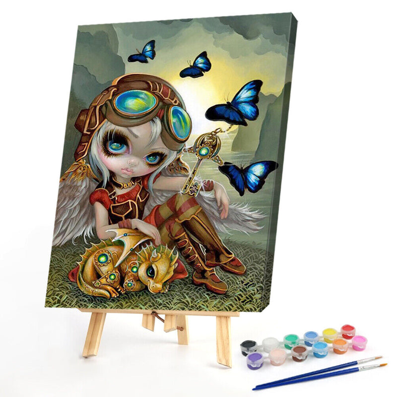 Oil Paint By Numbers Big Eyes Elf Coloring Picture Digital Drawing