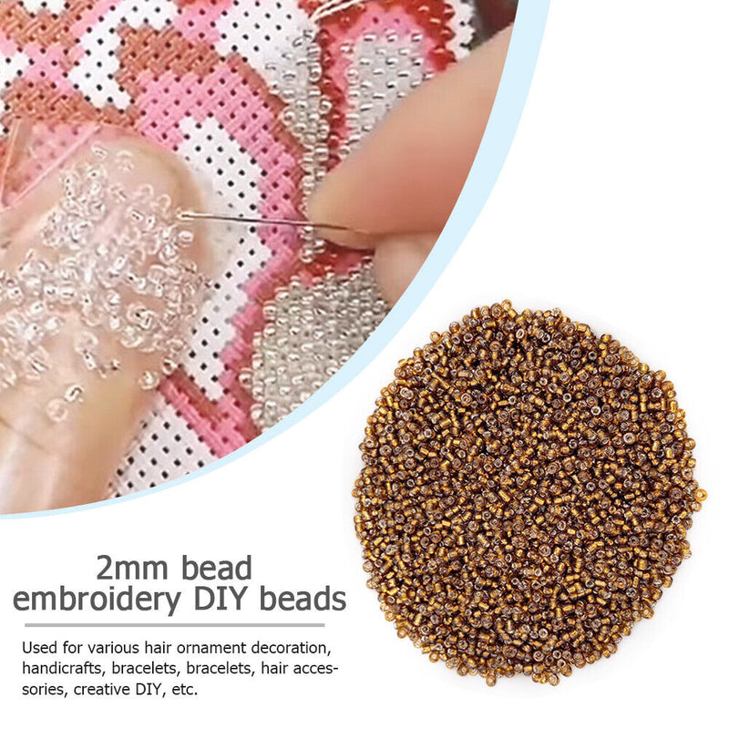 1200pcs/Pack 2mm Charm Mini Beads DIY Necklace Bracelet for Jewelry Making Craft